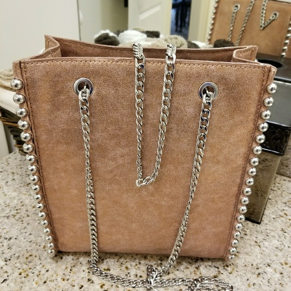 zara rose gold bag